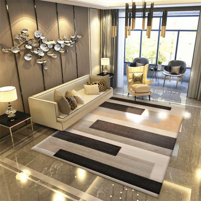 BowLift | Multi Color Modern Area Rug Synthetic Geometric Color Block Rug Machine Washable Stain Resistant Non-Slip Backing Carpet for Room