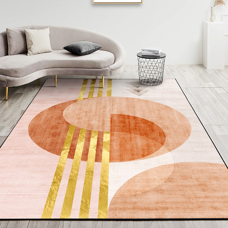 BowLift | Multicolored geometric block rug Polyester Nordic rug machine washable stain resistant non-slip back rug for the living room