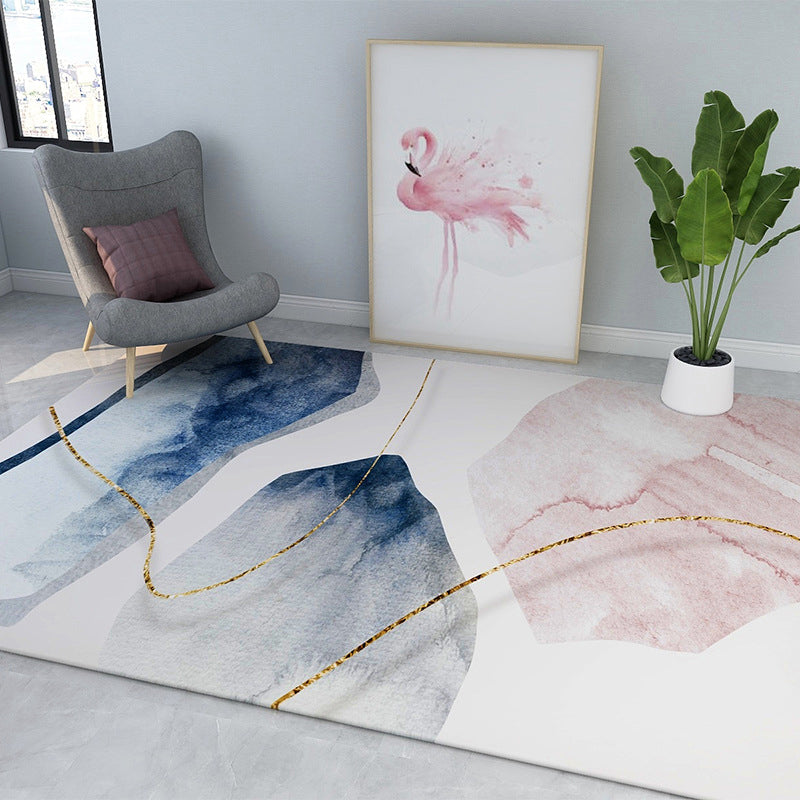 BowLift | Mid-Century Abstract Rug Multicolor Polypropylene Rug Non-slip Pet-friendly Machine washable Rug for Home Decor