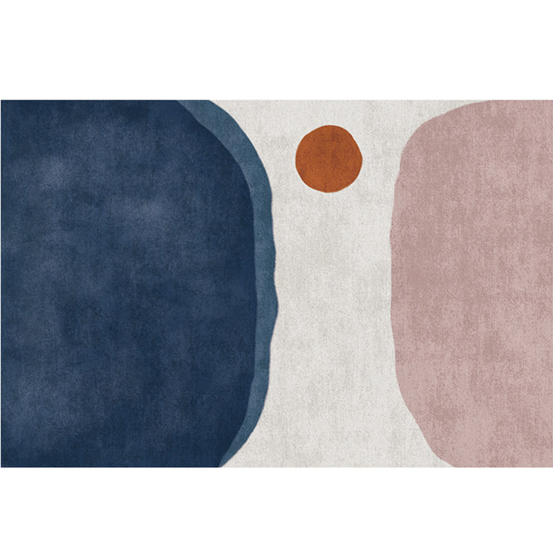 BowLift | Multi-Color Abstract Pattern Rug Synthetic Postmodern Rug Stain Resistant Washable Non-Slip Rug for Girls Bedroom