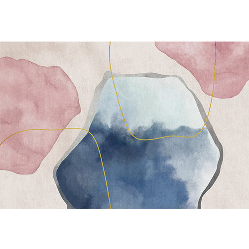BowLift | Multi-Color Abstract Pattern Rug Synthetic Postmodern Rug Stain Resistant Washable Non-Slip Rug for Girls Bedroom