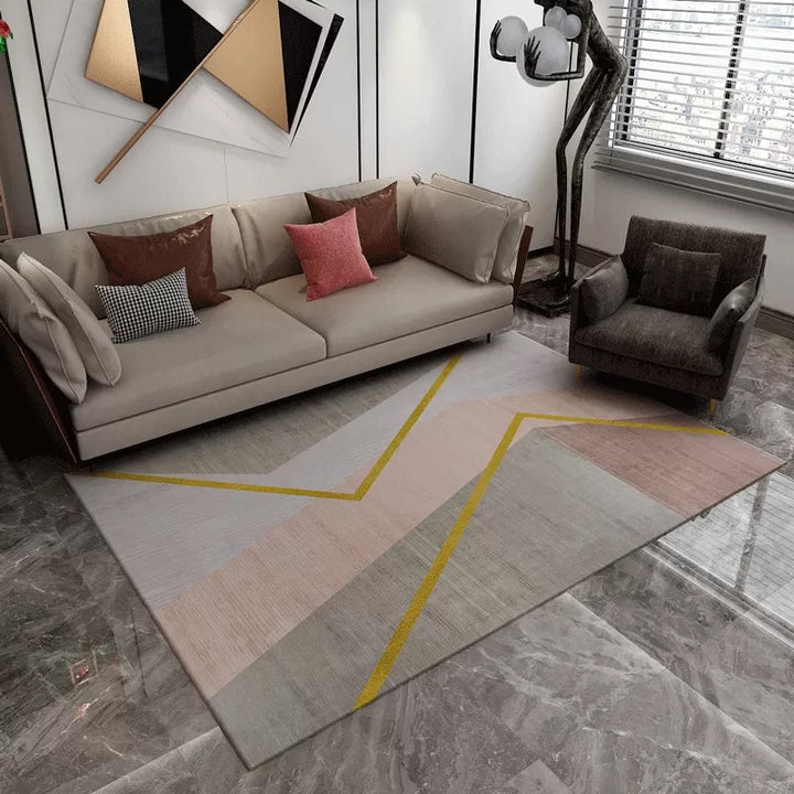 BowLift | Contemporary Abstract Pattern Carpet Multicolor Polypropylene Carpet Non-Slip Pet Friendly Stain Resistant Carpet for Large Room
