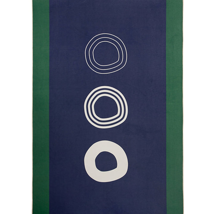 BowLift | Navy Blue Simplicity Rug Synthetic Circle Pattern Non-Slip Stain Resistant Washable Rug for the Living Room