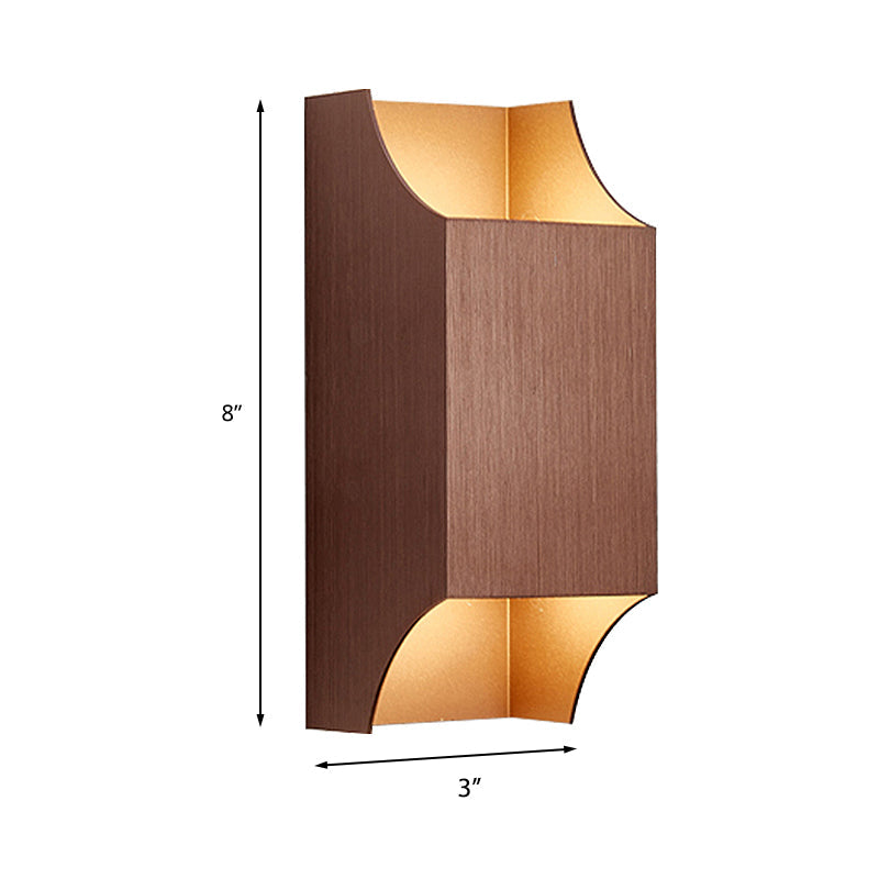 BowLift | 1 Light Bedroom Up and Down LED Wall Lamp with Geometric Metal Shade Black/Grey/White Wall Mount Light