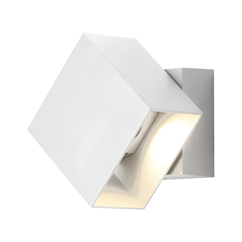 BowLift | Cube Up and Down LED Wall Light Contemporary Metal Black/Grey/White Outdoor Wall Light with Adjustable Angle