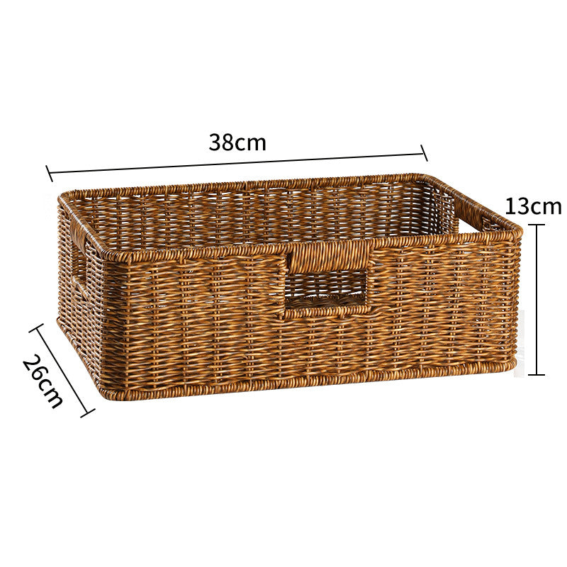 Handcrafted Rectangular Wicker Storage Bin Bowlift