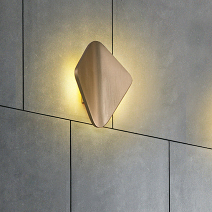 BowLift | Concave Rhombus Metal Wall Light Modern LED Black/Gold/Coffee Wall Light Light for Living Room