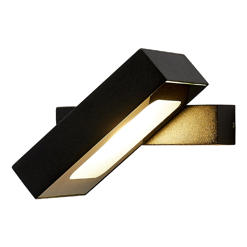 BowLift | Rectangular Wall Light Modern Metal Black/White/Grey LED Wall Mount Light with Rotatable Design