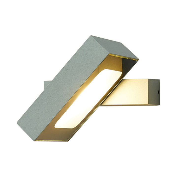BowLift | Rectangular Wall Light Modern Metal Black/White/Grey LED Wall Mount Light with Rotatable Design