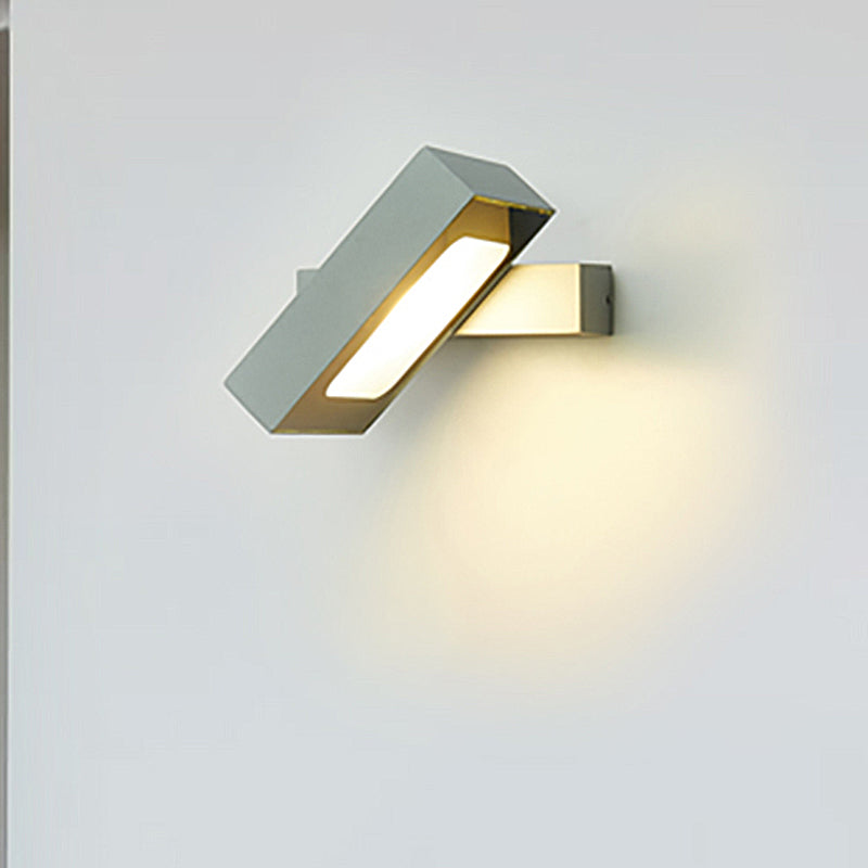 BowLift | Rectangular Wall Light Modern Metal Black/White/Grey LED Wall Mount Light with Rotatable Design