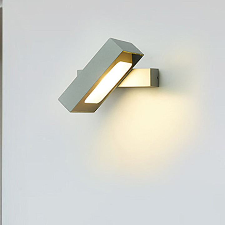 BowLift | Rectangular Wall Light Modern Metal Black/White/Grey LED Wall Mount Light with Rotatable Design
