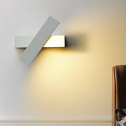 BowLift | Rectangular Wall Light Modern Metal Black/White/Grey LED Wall Mount Light with Rotatable Design