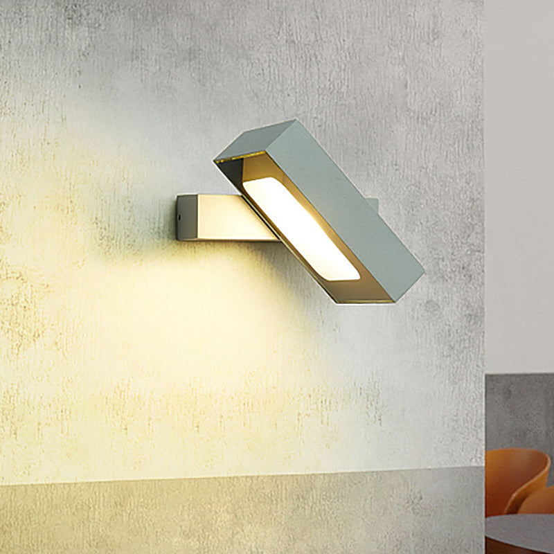 BowLift | Rectangular Wall Light Modern Metal Black/White/Grey LED Wall Mount Light with Rotatable Design