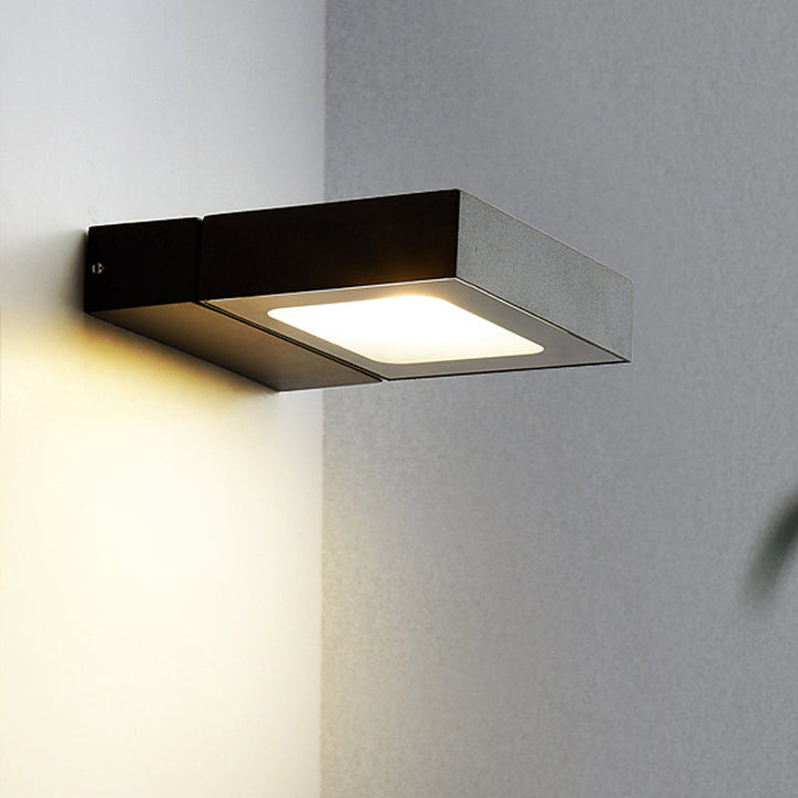 BowLift | Rectangular Wall Light Modern Metal Black/White/Grey LED Wall Mount Light with Rotatable Design