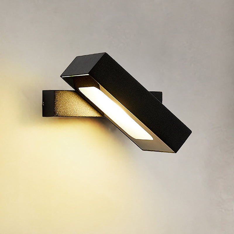 BowLift | Rectangular Wall Light Modern Metal Black/White/Grey LED Wall Mount Light with Rotatable Design