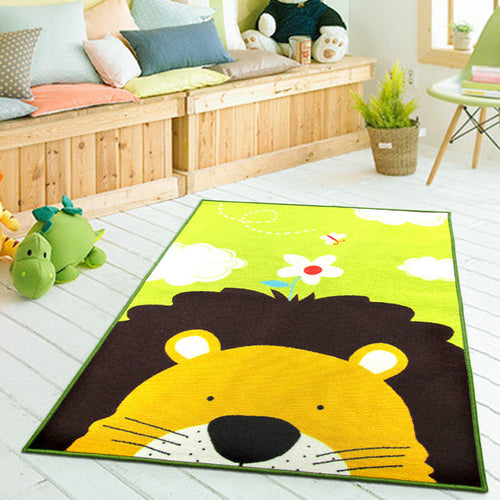 BowLift | Colorful Back for Children Multi Color Animal Pattern Carpet Synthetic Stain Resistant Non-Slip Back Machine Washable Carpet for Preschool