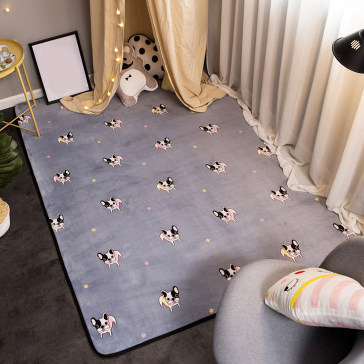 BowLift | Beautiful Animal Digital Print Rug Multicolored Cartoon Rug Synthetic Non-Slip Back Machine Washable Stain-Resistant Rug for Playroom