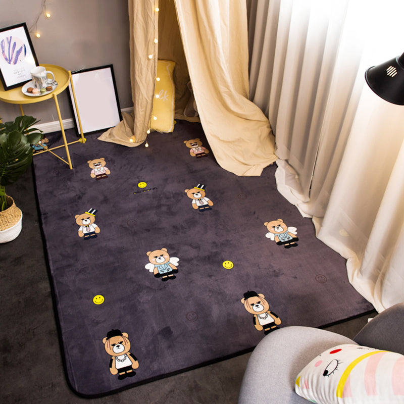 BowLift | Beautiful Animal Digital Print Rug Multicolored Cartoon Rug Synthetic Non-Slip Back Machine Washable Stain-Resistant Rug for Playroom