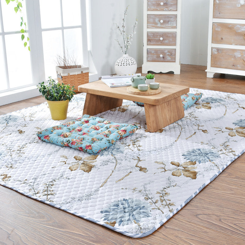 BowLift | Aesthetics Botanic Carpet Multi-Color Nordic Carpet Cotton Machine Wash Padded Quilt Carpet