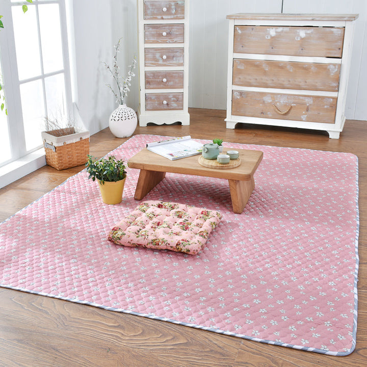BowLift | Aesthetics Botanic Carpet Multi-Color Nordic Carpet Cotton Machine Wash Padded Quilt Carpet