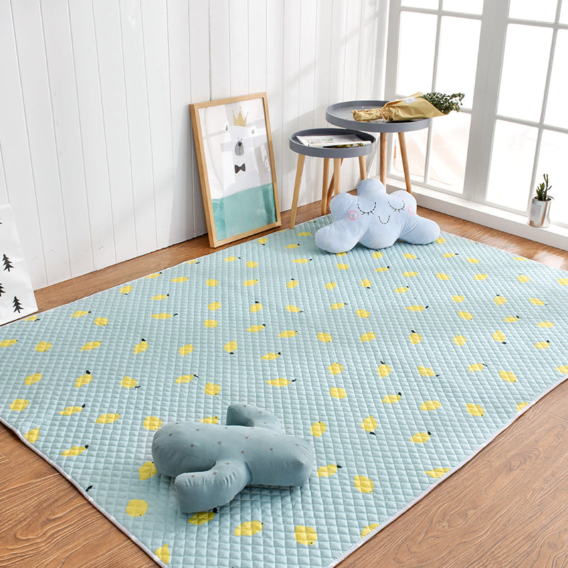 BowLift | Aesthetics Botanic Carpet Multi-Color Nordic Carpet Cotton Machine Wash Padded Quilt Carpet