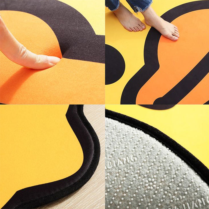 BowLift | Yellow Duck Pattern Carpet Cotton Cartoon Area Rug Non-Slip Back Floor Mat for Kids Room