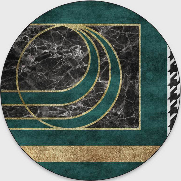 BowLift | Glam Mid-Century Rug Multicolor Marble Look Rug Pet Friendly Stain Resistant Non-Slip Back Rug for Living Room