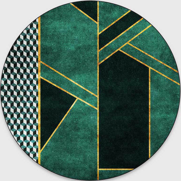 BowLift | Glam Mid-Century Rug Multicolor Marble Look Rug Pet Friendly Stain Resistant Non-Slip Back Rug for Living Room