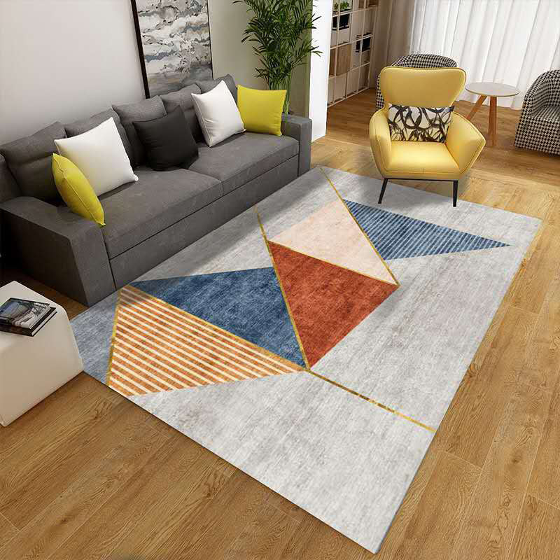 BowLift | Multicolor Living Room Carpet Mid-Century Geometric Carpet Polyester Washable Non-Slip Pet-Friendly Carpet