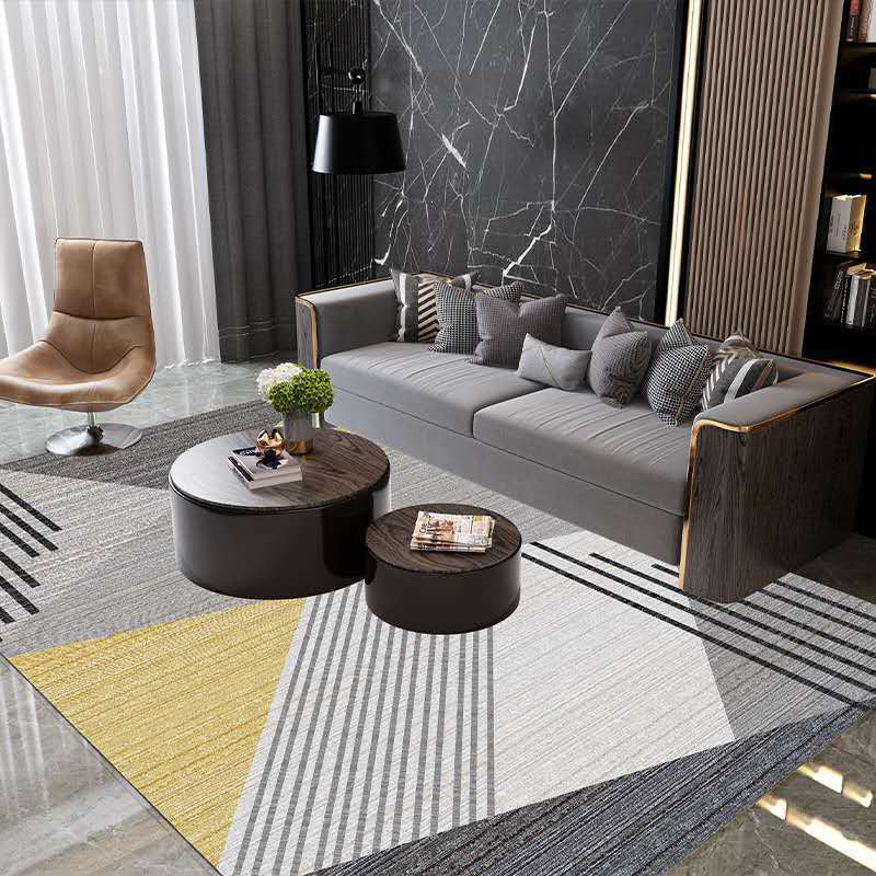 BowLift | Multicolor Living Room Carpet Mid-Century Geometric Carpet Polyester Washable Non-Slip Pet-Friendly Carpet
