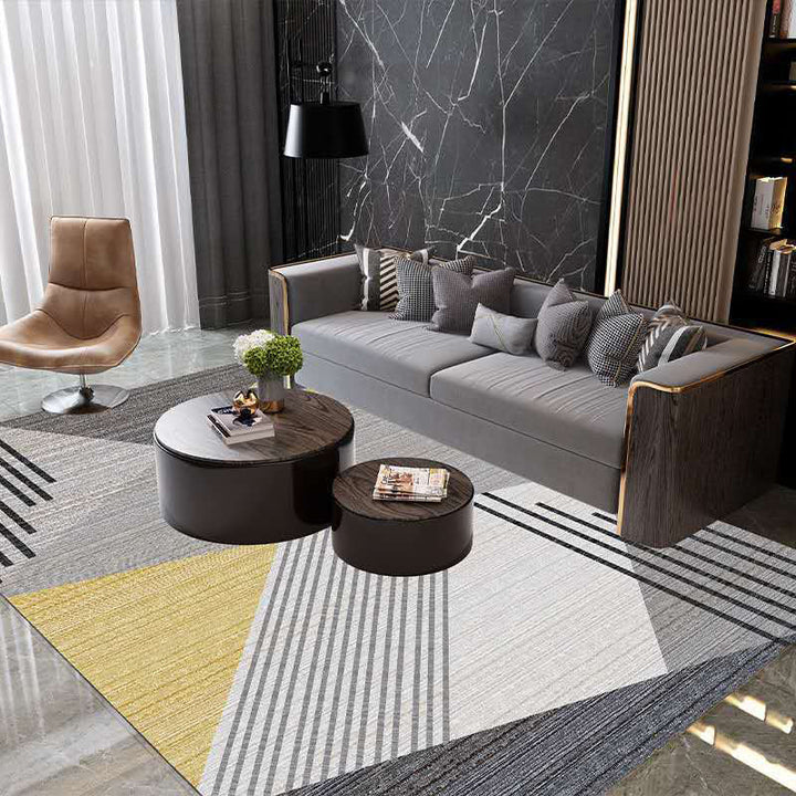 BowLift | Multicolor Living Room Carpet Mid-Century Geometric Carpet Polyester Washable Non-Slip Pet-Friendly Carpet