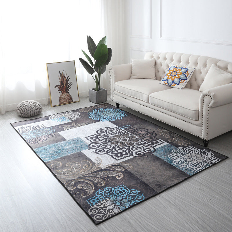 BowLift | Multi Color Geometric Floral Carpet Cotton Mid-Century Modern Carpet Pet Friendly Anti-Slip Carpet for Room