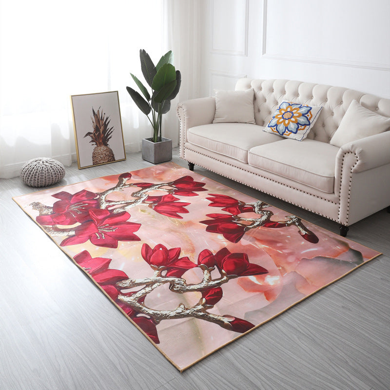 BowLift | Multi Color Geometric Floral Carpet Cotton Mid-Century Modern Carpet Pet Friendly Anti-Slip Carpet for Room