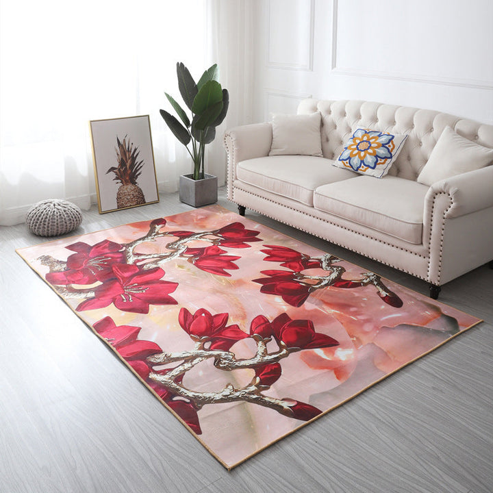 BowLift | Multi Color Geometric Floral Carpet Cotton Mid-Century Modern Carpet Pet Friendly Anti-Slip Carpet for Room