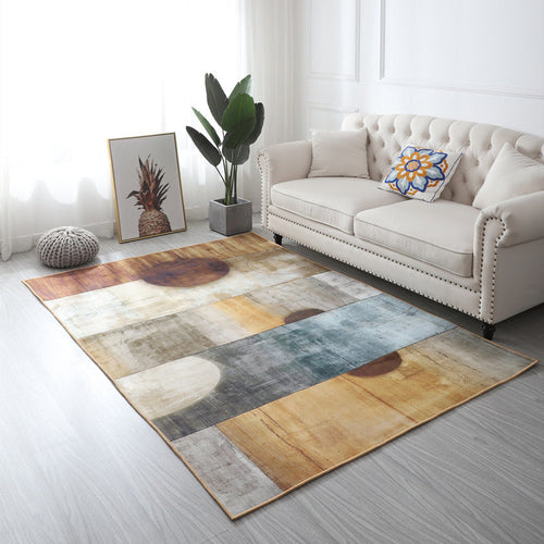 BowLift | Multi Color Geometric Floral Carpet Cotton Mid-Century Modern Carpet Pet Friendly Anti-Slip Carpet for Room