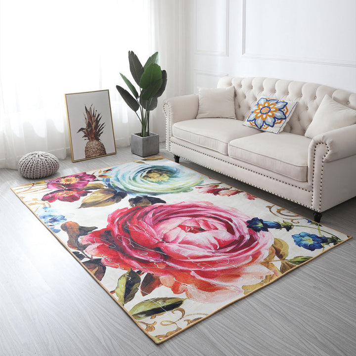 BowLift | Multi Color Geometric Floral Carpet Cotton Mid-Century Modern Carpet Pet Friendly Anti-Slip Carpet for Room