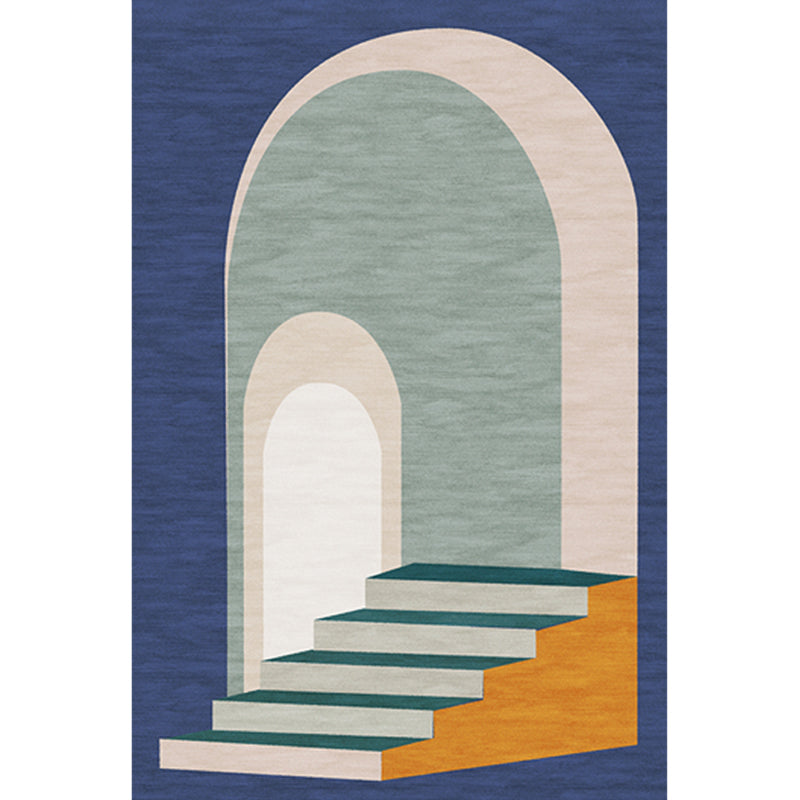BowLift | Classic Nordic Area Rug Multi Colored Arched Door Stairs Rug Stain Resistant Non-Slip Pet Friendly Carpet for Room