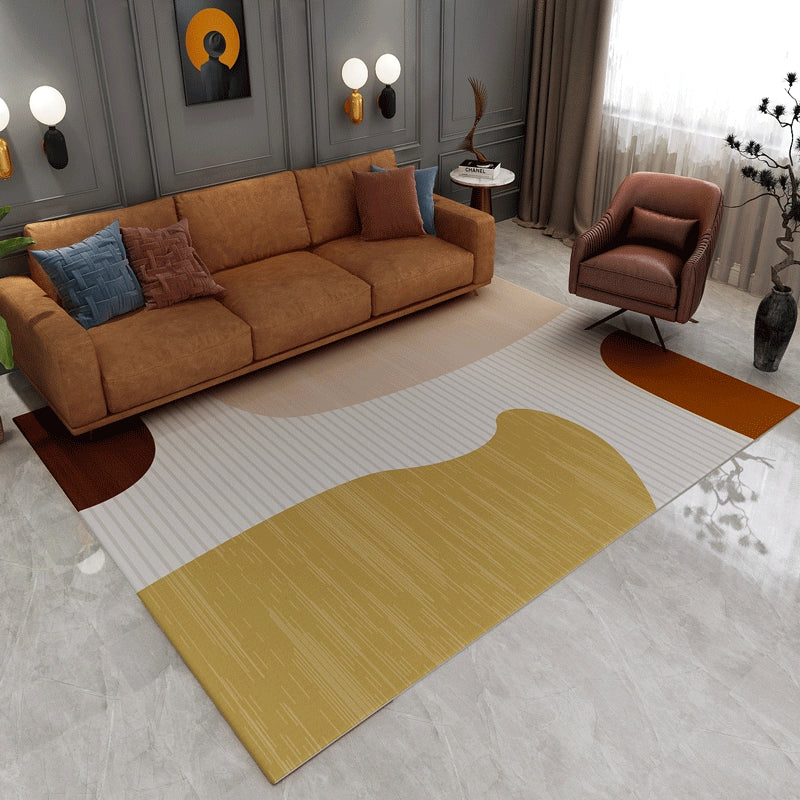 BowLift | Contemporary Abstract Pattern Carpet Multicolor Polypropylene Carpet Non-Slip Pet Friendly Stain Resistant Carpet for Large Room
