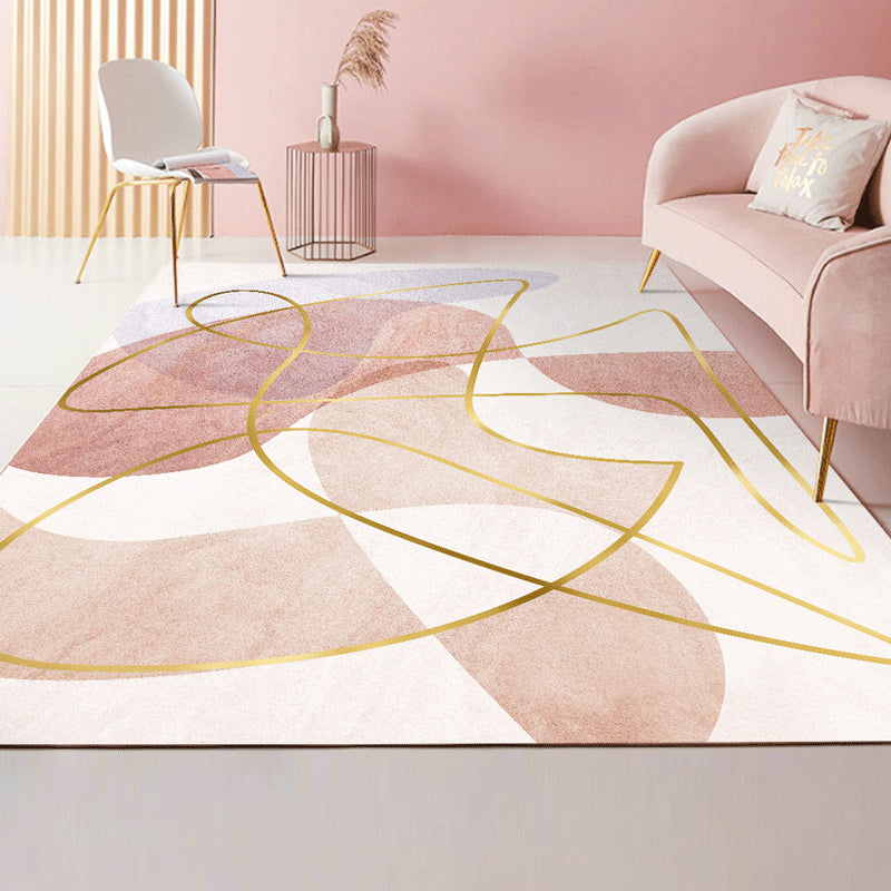 BowLift | Contemporary Abstract Pattern Carpet Multicolor Polypropylene Carpet Non-Slip Pet Friendly Stain Resistant Carpet for Large Room