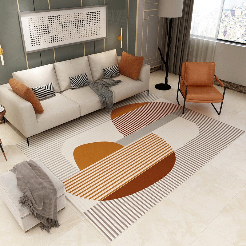 BowLift | Contemporary Abstract Pattern Carpet Multicolor Polypropylene Carpet Non-Slip Pet Friendly Stain Resistant Carpet for Large Room