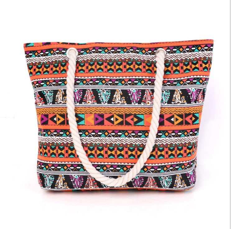 Large beach bag with ethnic pattern Bowlift
