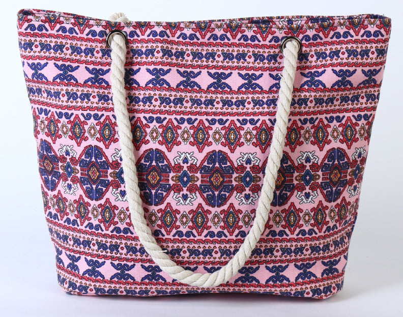 Large beach bag with ethnic pattern Bowlift