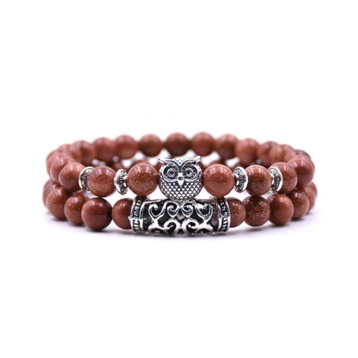 BowLift | Owl Charm Natural Stone Bracelet