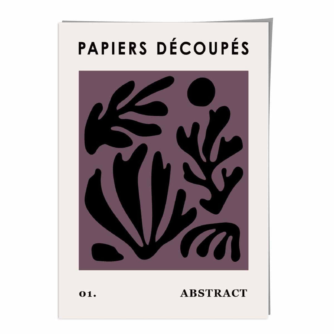 Abstract Floral Poster in Dark Purple and Black No. 1 | Bowlift