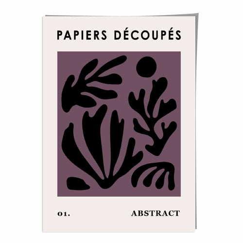 Abstract Floral Poster in Dark Purple and Black No. 1 | Bowlift
