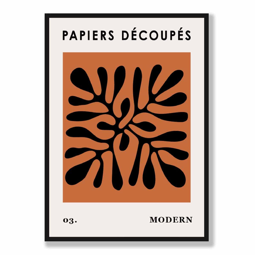 Abstract Floral Poster in Dark Orange and Black No. 3 | Bowlift