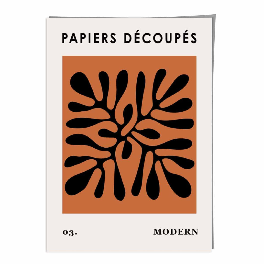Abstract Floral Poster in Dark Orange and Black No. 3 | Bowlift