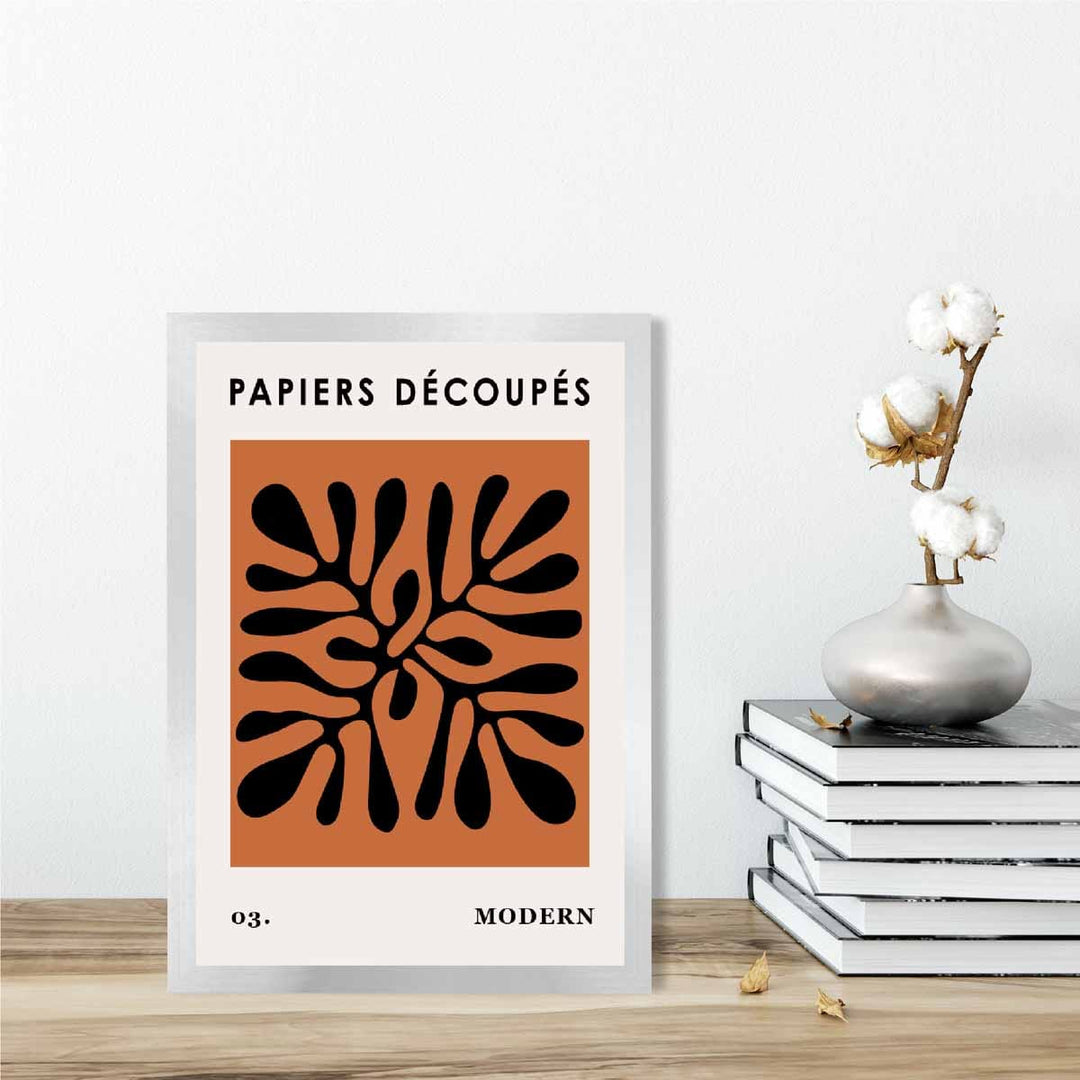Abstract Floral Poster in Dark Orange and Black No. 3 | Bowlift