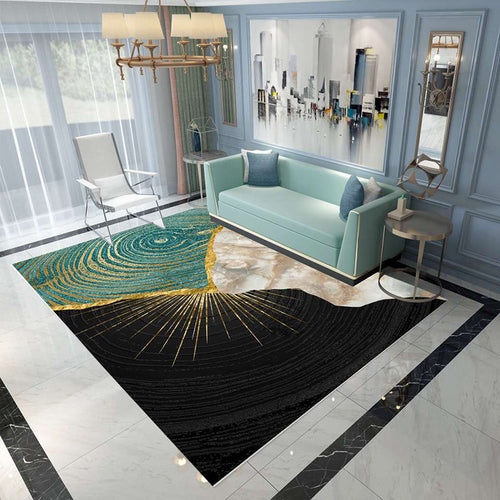 BowLift | Nordic Abstract Botanical Carpet Multicolor Synthetic Carpet Non-slip Machine washable Pet friendly Area rug for Living room