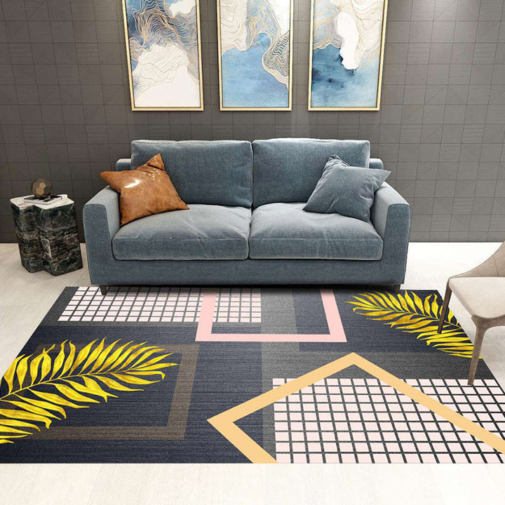 BowLift | Nordic Abstract Botanical Carpet Multicolor Synthetic Carpet Non-slip Machine washable Pet friendly Area rug for Living room
